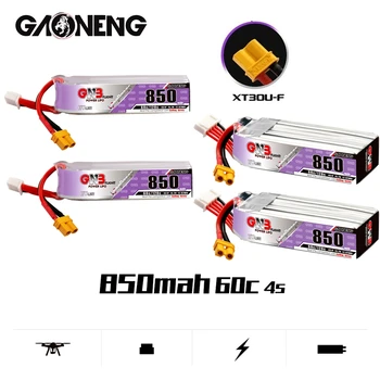 1-10 бр. GAONENG GNB 4S 850 ма 15,2 В HV 60C/120C Lipo Батерия с XT30U-F Конектор За Beta85X Whoop Квадрокоптер FPV RC Състезателни Дрон