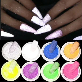 1 комплект отразяващи нокти, блясък на прах, блестящи, светещи в тъмното за бар диско блестящ пигмент флуоресцентно нокти диско прах H&*&