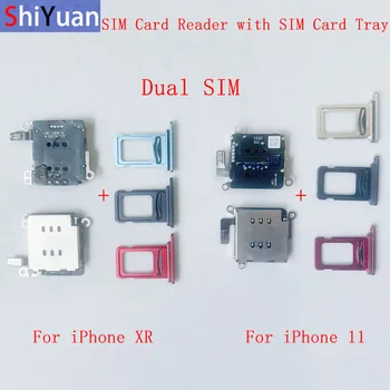 1 Комплект Четец SIM-карти с Чекмедже За SIM-карти, Гъвкав Кабел, Конектор За iPhone XR 11, Резервни Части За Четене на две SIM-карти