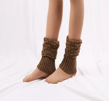 1 чифт/лот, Женски възли на една кука копчета за обувки, плетени калъф за зимни Гети за крака, дамски ежедневни обикновена дантелени гамаши (добри)