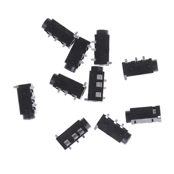 10 бр./лот, PJ-320D, 4 за контакт, SMD, 3,5 mm женски жак за слушалки, за монтиране върху печатна платка, търговия на Едро