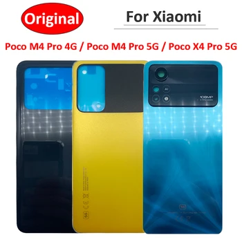 100% Оригинал За Xiaomi Poco Pro X3 X4 M4 Pro 4G 5G Замяна Стъклена Задната част на Капака на Батерията в Задната Врата на Корпуса Калъф С Лепило