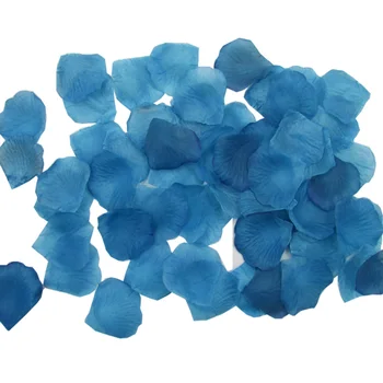 1000шт (100шт * 10 опаковки) бирюзово-синя Изкуствена Тъкан Копринени Листенца от Рози