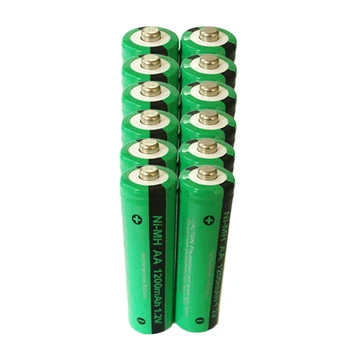 10ШТ PKCELL AA акумулаторни батерии, 1200 mah 1.2 NIMH AA батерии бутон топ акумулаторна батерия за лампи и лазерни писалки