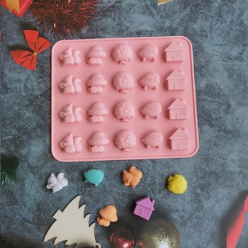 12 Животни Силикон Сапун Мухъл Торта Инструменти За Печене 3D Шоколадово Желе Пудд Мухъл Аксесоари Форма За Печене Тава Форми на Производител на шоколадови Бонбони
