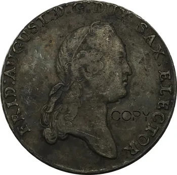1775 Талер EDC Немска държава Саксония Сребърна Копирни Монета с Мельхиоровым покритие