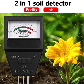 2 в 1 Метър Плодородието на PH на почвата С 3 Сонди Тестер за PH на почвата Устройство За Измерване на Плодородието на Растенията Измерител за Киселинността За Градината