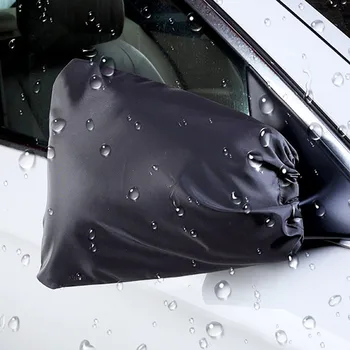 2 елемента Черен Автомобил Странично Огледало за Обратно виждане Защита От Замръзване Сняг, Лед Зимни Водоустойчив Покриване на Огледален капак за Защита от Слънцето сняг плат