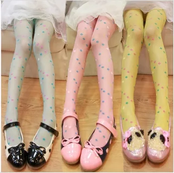 2017 Пролет Лято Дете Деца Момичета и Хладни, Прозрачни Чорапогащи, Чорапи Детелина дизайн Чорапогащник Тънки Чорапи