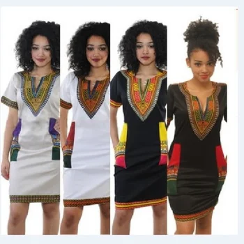 2022 Есен Нова Мода Етнически Принт Женствена Рокля Африка Женски Темперамент Пригородная Пола Африкански Рокля Женски