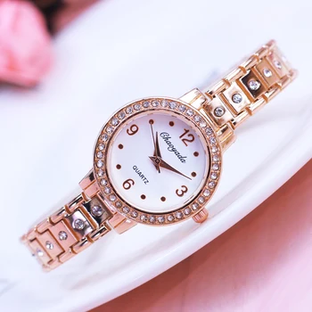 2022 нов известната марка за жените момичета луксозни диамантен розово злато сребро кварцов часовник летните бижута женствена рокля модерен ръчен часовник
