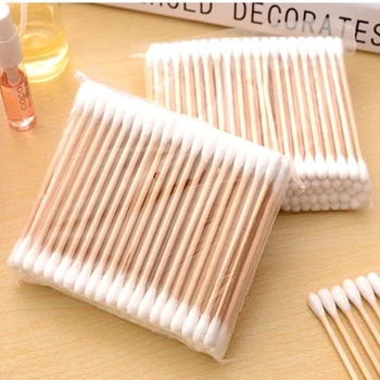 2022 Нови 100 бр памучни тампони за еднократна употреба двуглавые хигиенни почистващи памучни тампони външните ушни памучни тампони
