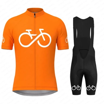 2022 Оранжево Нов Комплект от Джърси За Велоспорта, Лятна Спортна Състезателна Велосипедна Дрехи, Мъжки Велосипедна дрехи, Велосипед МТВ maillot ropa de ciclismo