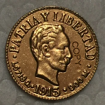 24-Каратная златна монета на САЩ 1915 г. номинална стойност от 1 долар копие от 15 мм