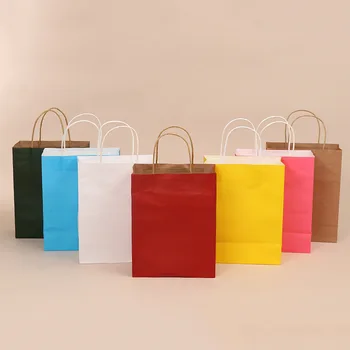 25шт 15x21x8 см Крафт Хартиени Торбички Цветни Хартиени торби, Сватба, Рожден Ден Доставка на Подаръчни Пакети Фестивални подаръци, Бонбони, Хартиени пликове