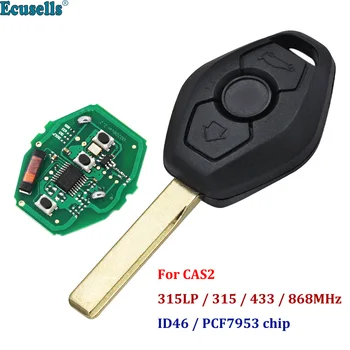 3 бутона за Дистанционно ключодържател за BMW CAS2 3 5 6 серия E93 E60 Z4 X5 315LP Mhz 315 Mhz 433 Mhz 868 Mhz с ID46 PCF7953 чип HU92 нож