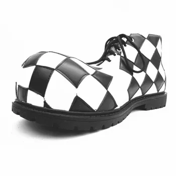 34 см, Изкуствена Кожа Черен, Бял Цвят на Окото Клоун Обувки За Възрастни и За Мъжете е Много Голям Професионален Жокер Аксесоари За Cosplay Сладко Аниме Унисекс Обувки