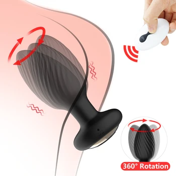 360 Градуса Въртящ Plug Анален Вибратор Масажор на Простатата Мъжки Masturbators Анален Вибратор Безжична Анален Накрайник Секс-Играчки за Възрастни, Мъже