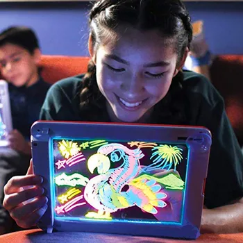 3D Led Бележник За Рисуване на Детски Набор от Буфера за Обмен на Творческа Художествена Магическа Дъска С Дръжка Led Дъска За Писане Детски Подарък