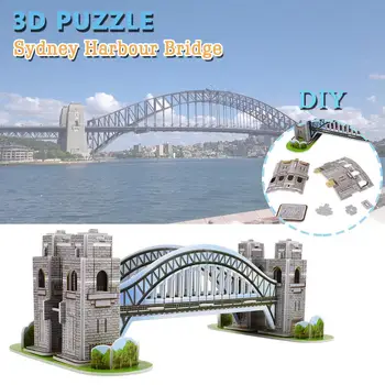 3D Пъзел Sydney Harbour Bridge Модела Комплекти Събрани Пъзел Строителни Хоби Забавни Играчки за Деца и Възрастни Занаят, Подарък Бижу