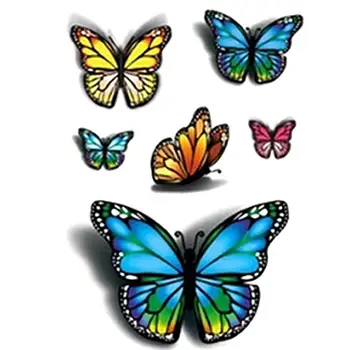 3D Татуировката Подвижна Водоустойчива Художествена Татуировка Художествена Стикер Стикер Татуировка Стикер Временни Етикети Многоцветен Модел на Пеперуда Sti