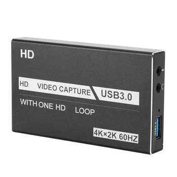 4, К / 60 Hz HDMI-Съвместима с USB 3.0 Карта заснемане на видео Карта заснемане на видео в реално време на HD MI HD Capturing Box за OBS се захващат на играта на живо