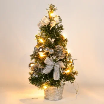 40 СМ Настолна Коледно Дърво Нощни лампи Украса LED Изкуствени Мини Коледно Дърво Празнична Украса Подарък За Нова Година