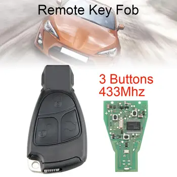 433 Mhz Универсален ABS + Метал 3 Бутона Smart Remote Кола ключодържател Подходящи за Mercedes Benz B/C/E/ML/S/CLK/CL