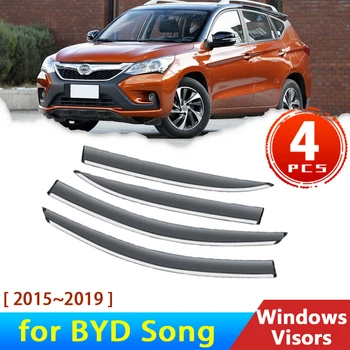 4x Дефлектори за BYD Song S3 S5 2015 ~ 2019 2017 Аксесоари Автомобилни Странични Прозорци Козирки от Дъжд Защита за Вежди сенника на Защитно покритие