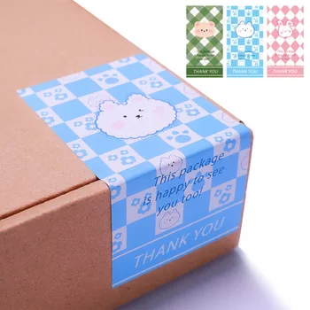 50шт 10 см * 5 см, Правоъгълник със сладките Животни Мечка Благодаря на Етикети, Етикети За Опаковане на Подарък за Опаковане на Продукта Интериор на Малък Бизнес