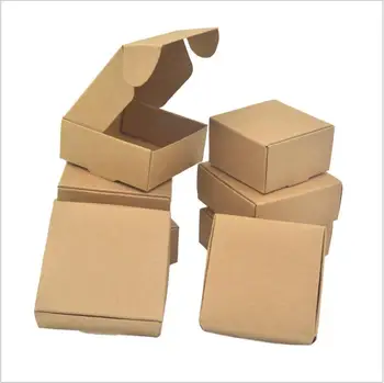 50шт Малък Ковчег За Бижута Кафява Подарък Картонена Кутия От Крафт-Хартия За Опаковане на DIY Занаятите Box Мини Кутия За Ръчно изработени Сапуни