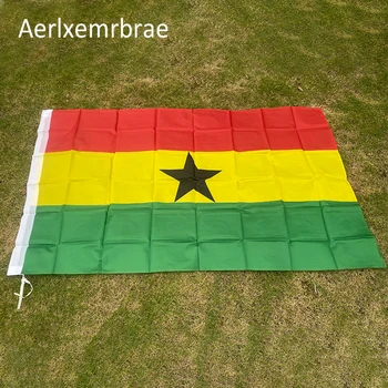aerxemrbrae flag150x90 см Флаг Гана Високо Качество Двустранен Полиестер С Принтом Флаг Гана Люверсы