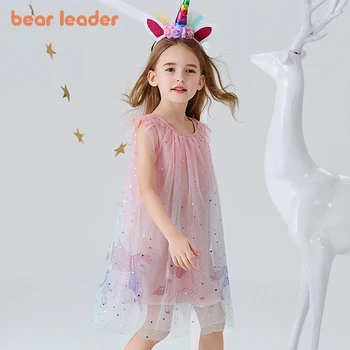 Bear Leader/ Рокля на Принцеса За момиченца, Нови Летни Детски Празнични Рокли, Елегантна Рокля с Бродерия на Еднорога, Детски Дрехи, Vestidos от 3 до 7 години