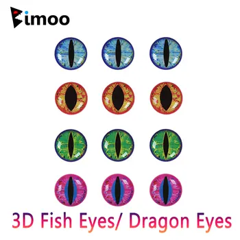 Bimoo 50 бр. Холографски 3D Епоксидни Рибешки Очи Dragon Eyes За Обвързване на Знаменца Морска Муха Кука Стръв Риболовна Стръв Изработка от 3 мм ~ 12 mm
