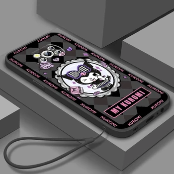 Cartoony Калъф Sanrio Kuromi Момиче за Xiaomi Mi Poco X4 X3 M4 M3 F4 F3 GT Pro с NFC 5G Мека Течна Въже Калъф За Телефон на Корпуса Основната Shell