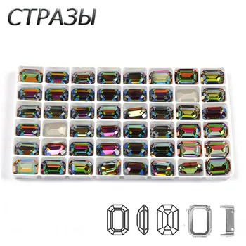 CTPA3bI Crystal Vitrail Среден Цвят Осмоъгълна Форма Стъкло Sew Кристали и Мъниста, Ръчно изработени направи си САМ, Облекло, Чанти, Аксесоари От Страз