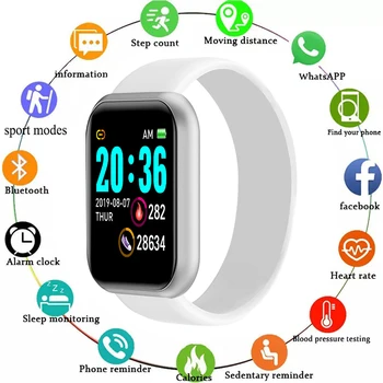 D20 Pro Bluetooth Smart-Часовници Мъжки Дамски Y68 Смарт Часовници Наблюдение На Сърдечната Честота, Кръвното Налягане Мониторинг На Кислород В Кръвта Мултифункционален Напомняне