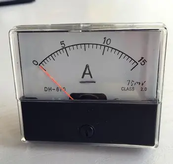 DH-670 DC 0-15A Аналогов Усилвател Панел амперметър указател тип измерване на ток панел