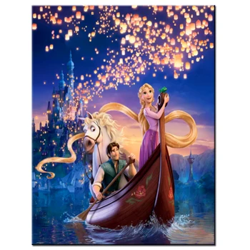Disney Tangled Принцеса Рапунцел 5D Диамантена Картина Комплект За Бродерия на Кръстат Бод Пълна Тренировка Аниме Диамантена Мозайка Начало Декор Y205