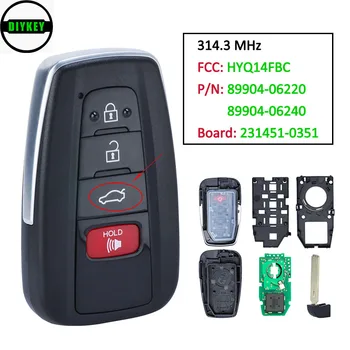 DIYKEY 231451-0351 Такса ASK 314,3 Mhz smart remote ключодържател 8A чип за Toyota Camry 2018 2019 89904-06220 / 240 FCC: HYQ14FBC