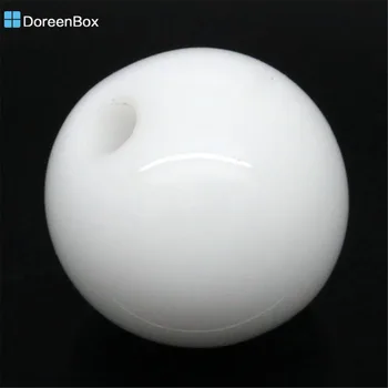 Doreen hot Box - 200 бр. Бели кръгли акрилни распорные мъниста с диаметър 10 mm (3/8 