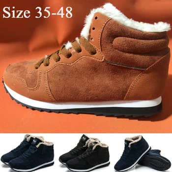 Fashion High-Top Couple Plus Size Snow Boots In Winter Anti-Skid Носете-Resistant Warmth And Velvet Outdoor маратонки мъжки зима