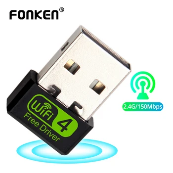 FONKEN USB Wi-Fi Адаптер За PC 802.11 n 2,4 G 150 М Безжична Локална Мрежа Ethernet Dongle Адаптер на Компютъра Wi-Fi Accepter Аксесоари За КОМПЮТРИ