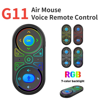 G11 Air Mouse Универсално Дистанционно Управление на Google Smart Voice Control 2,4 G Жироскоп RGB Подсветка за A95X X96 H96 MAX F3 TV Box mini