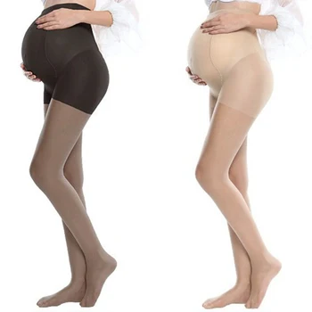 Gravida Чорапогащник Гамаши за бременни, Облекло За Бременни-тънки секси Черни чорапи от Найлон супер Еластична коприна