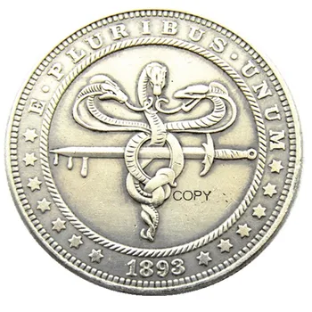 HB (163) САЩ Скитник Морган Долар сребърно покритие Копие монети