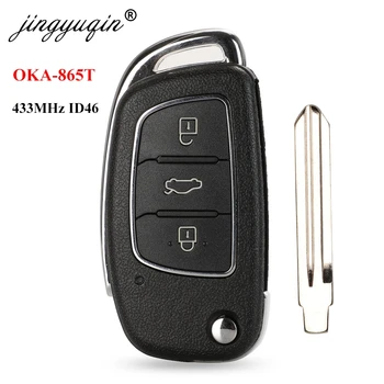 jingyuqin 433 Mhz ID46 OKA-865T дистанционно Управление Ключодържател за Hyundai Elantra 2014 2015 2016 Флип Дистанционно Управление на Ключовете за колата 3 Бутона за Управление