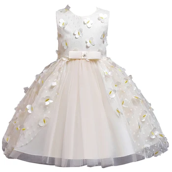 KEAIYOUHUO/ Лятна рокля, Ново Сватбена рокля с цветя модел за момичета, Детски Вечер Дантелено Бална рокля на Принцеса, Дрехи за момиче от 1 до 5 години