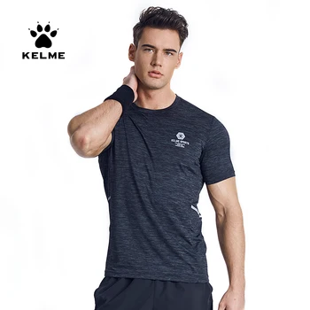 KELME Мъжки Дамски Спортни Тренировочная тениска за бягане за Мъже Дишаща Спортна Бързосъхнеща Лятна тениска С Къс ръкав 3891541