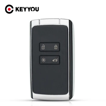 KEYYOU Взаимозаменяеми Авто Бесключевой Вход Smart Remote Shell Key За Renault Megane 4 Koleos Kadjar Калъф За Авто Ключодържател 4 Бутона